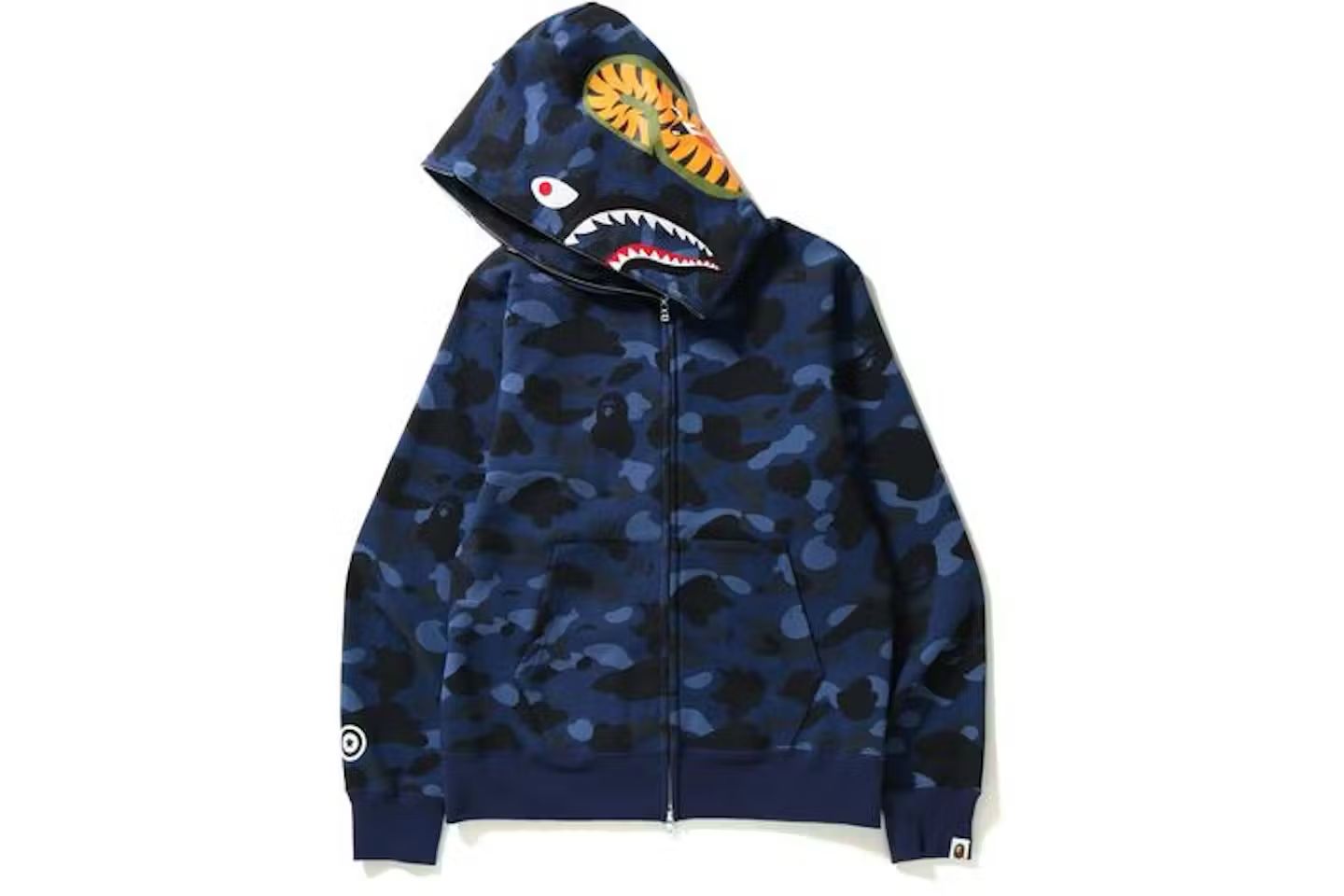 BAPE Camo Shark Full Zip Up Hoodie - Blue