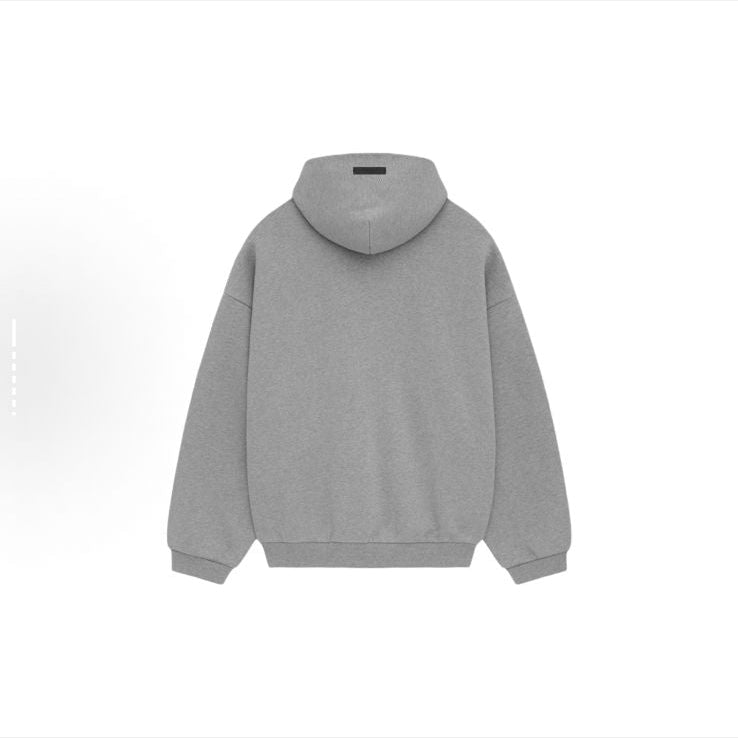 Fear of God State Essentials Hoodie - Heather Grey - Red Print