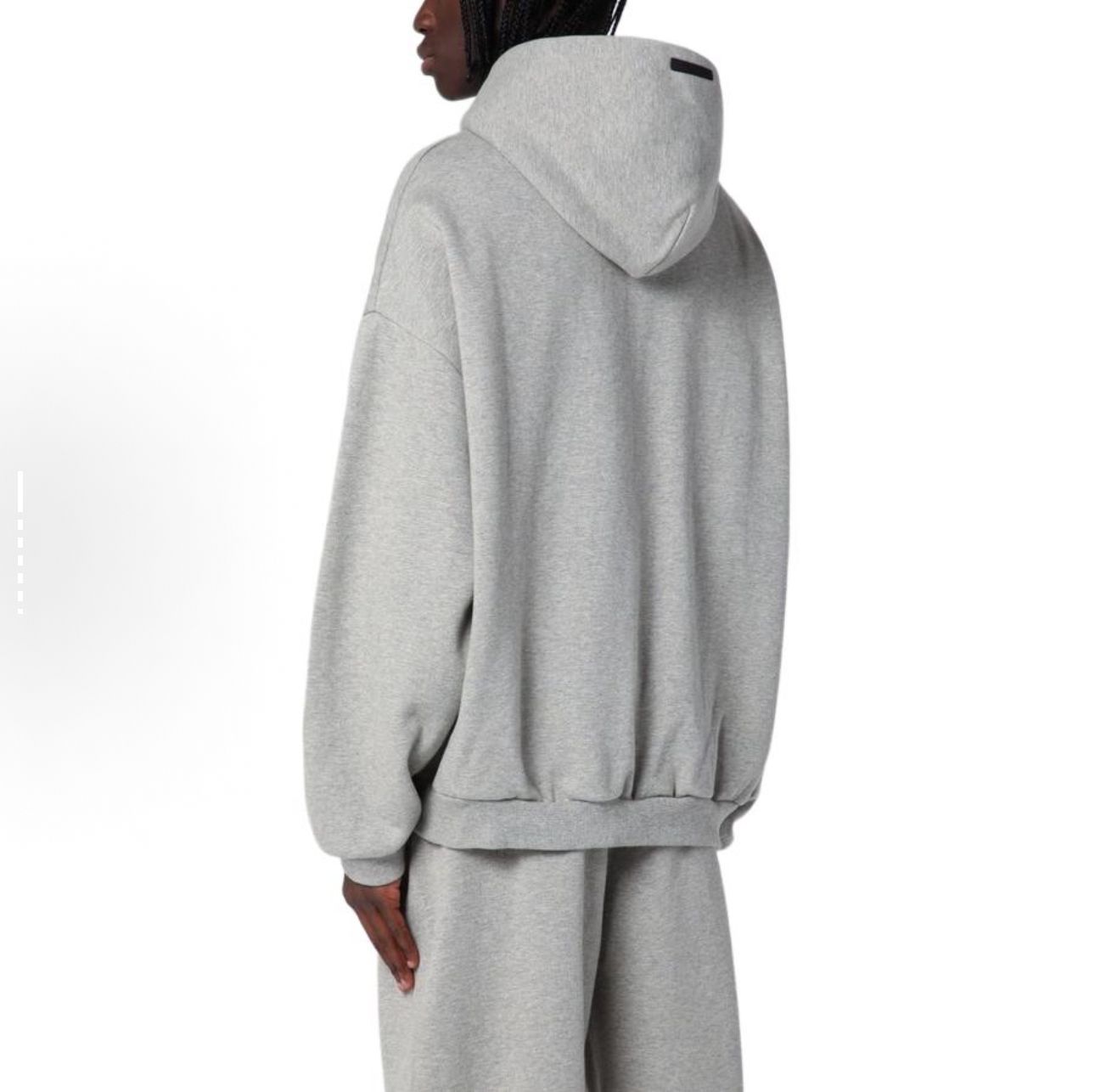 Fear of God State Essentials Hoodie - Heather Grey - Red Print