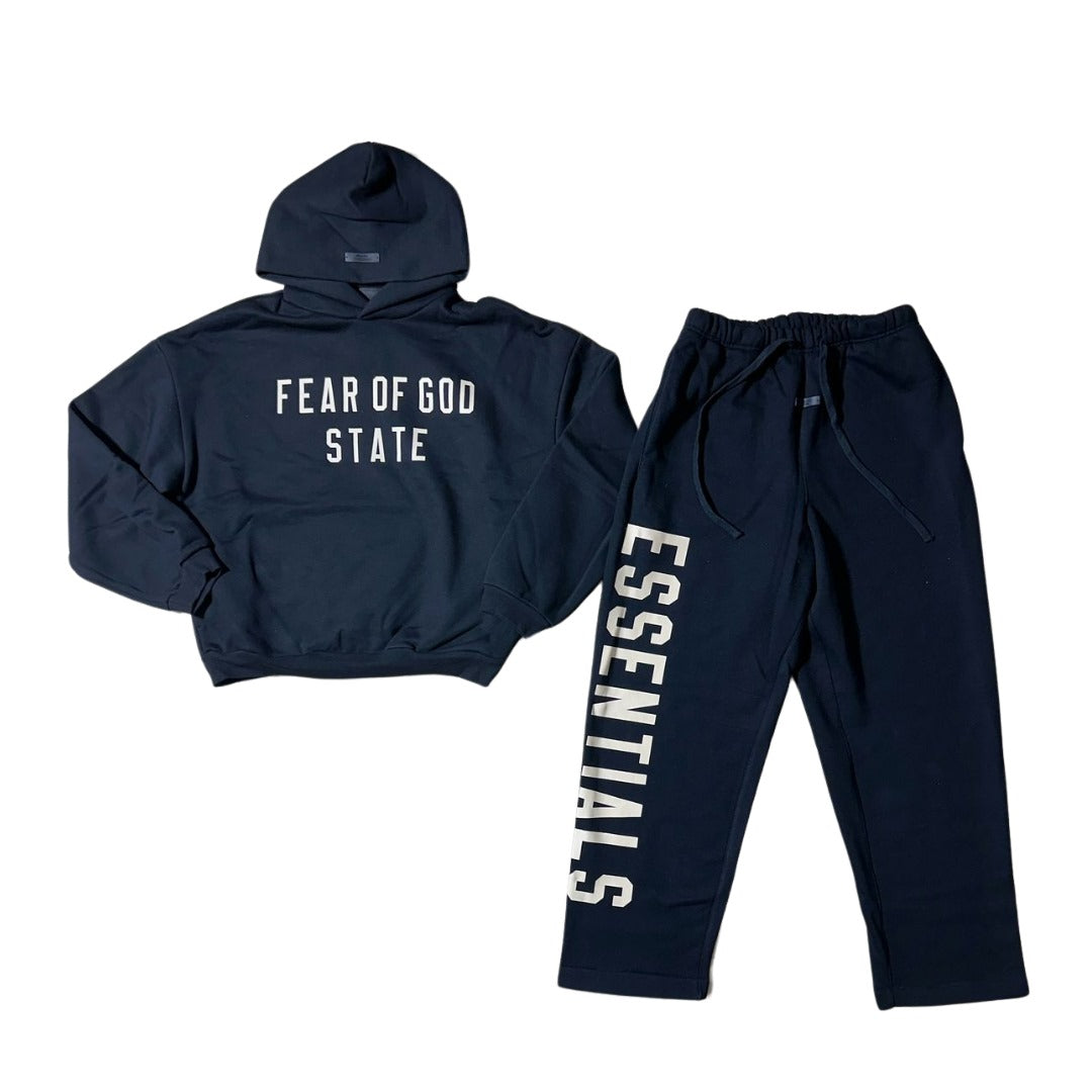 Fear of God State Essentials Sweat Suit - Black White Print