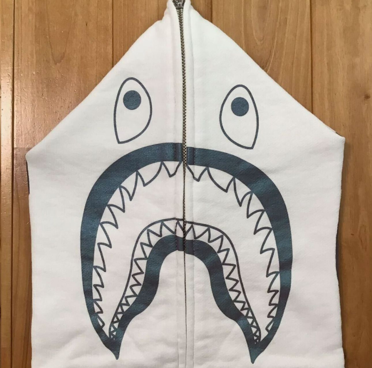 BAPE Space Camo Shark Full Zip Up Hoodie - White - Glow In The Dark