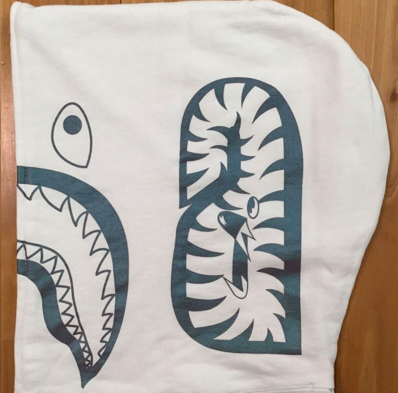 BAPE Space Camo Shark Full Zip Up Hoodie - White - Glow In The Dark