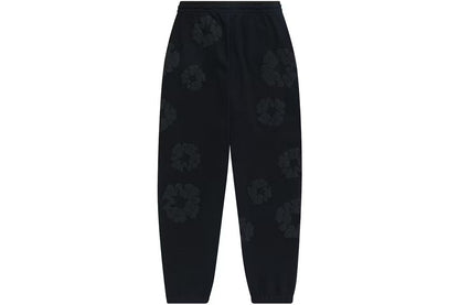 Denim Tears The Cotton Wreath Sweatpants -  Black Monochrome