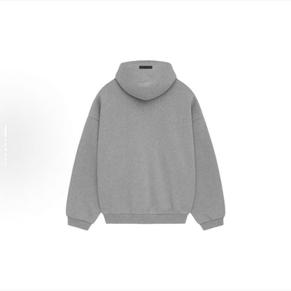 Fear of God State Essentials Hoodie - Heather Grey - Red Print
