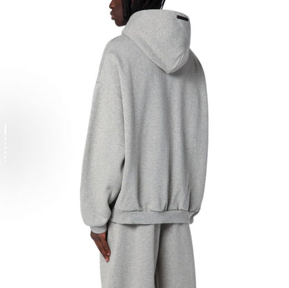 Fear of God State Essentials Hoodie - Heather Grey - Red Print